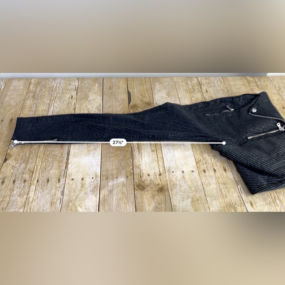 RTA SLIM FIT PINSTRIPE PANTS WITH ANKLE ZIP IN BLACK - Picture 9 of 11